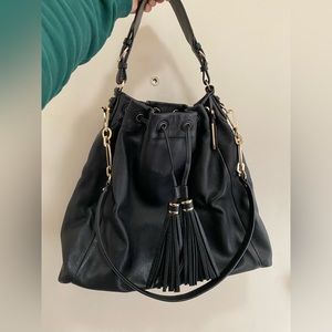 Coach Leather Drawstring Hobo Bag